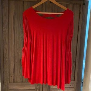 Super Flirty Red Top Lattice Back & Arm Cutout